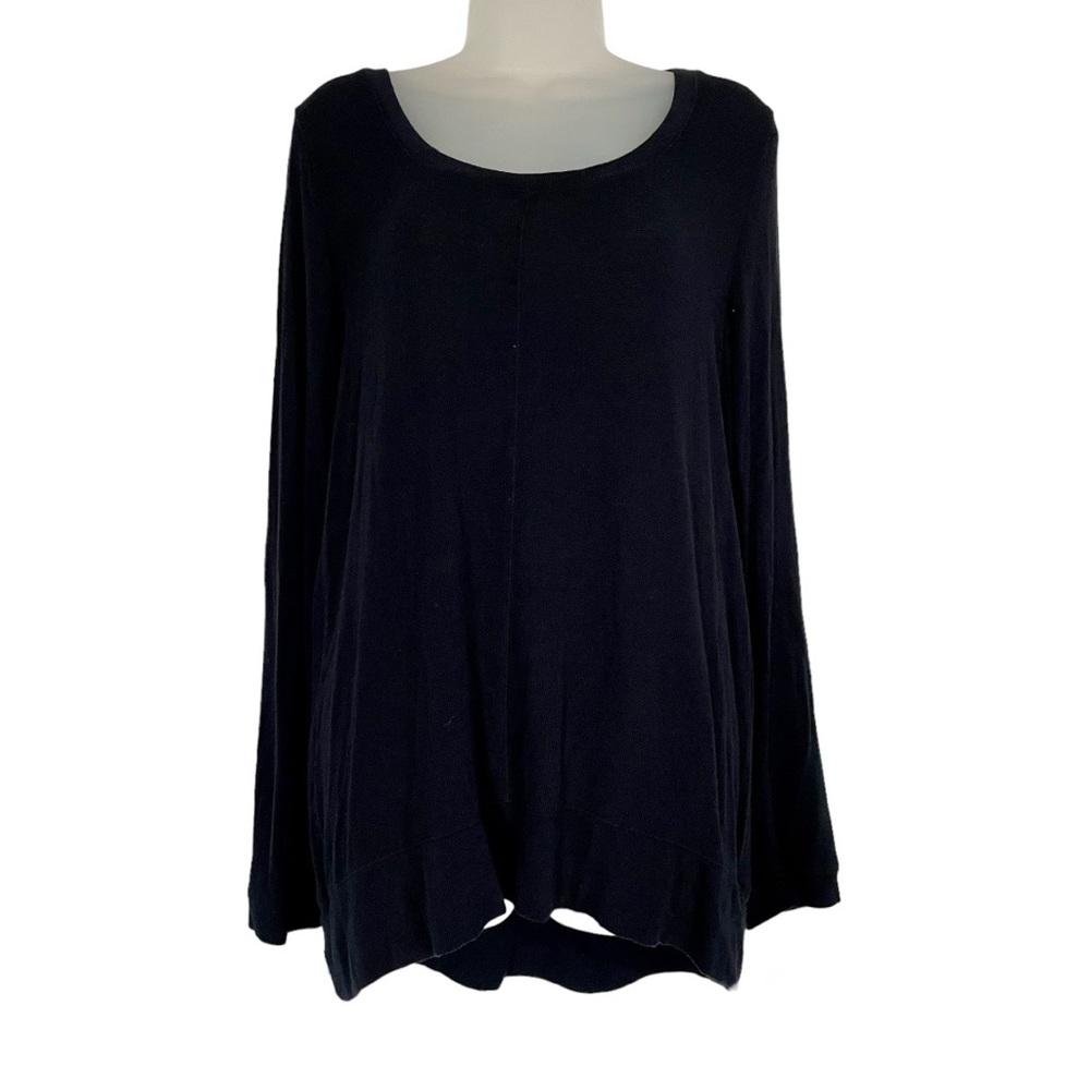 Matty M Black Long Sweater Scoop Neck Lightweight Winter Soft Small